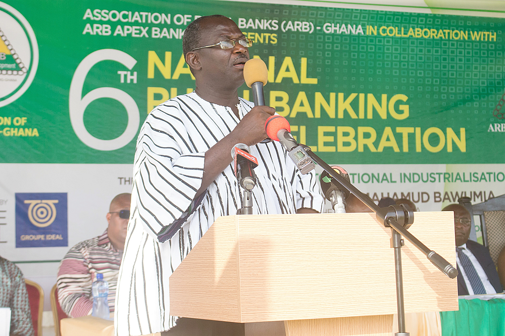 James Kwame Otieku, Board Chairman, ARB Apex Bank addressing participants at the event